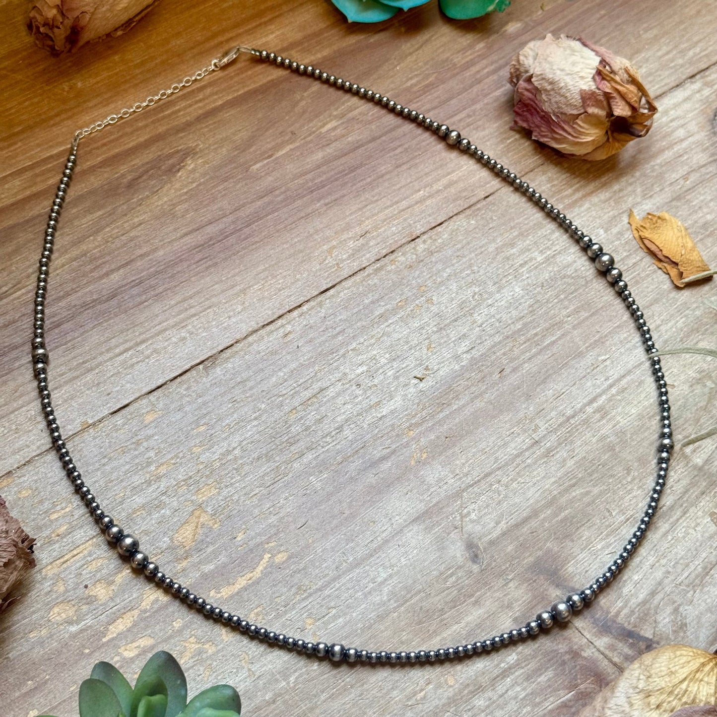 22” Graduated Sterling Silver Pearl Necklace