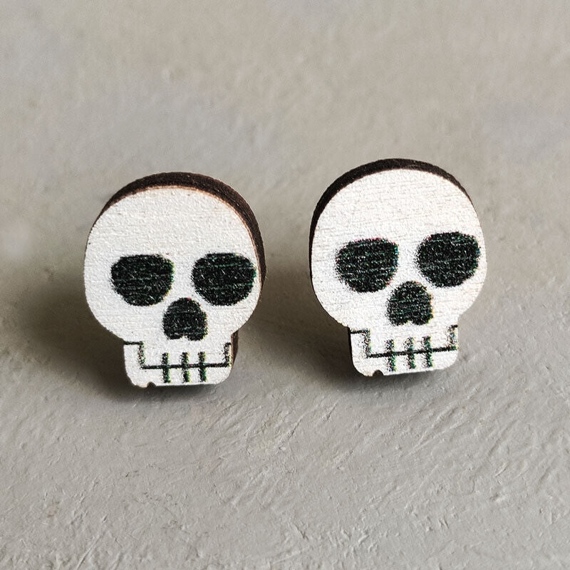 Halloween Wood Fall Stud Earrings
