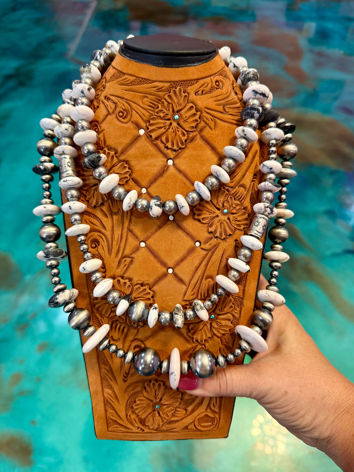 Jaci Stack – High-Quality White Buffalo & Sterling Silver Necklaces
