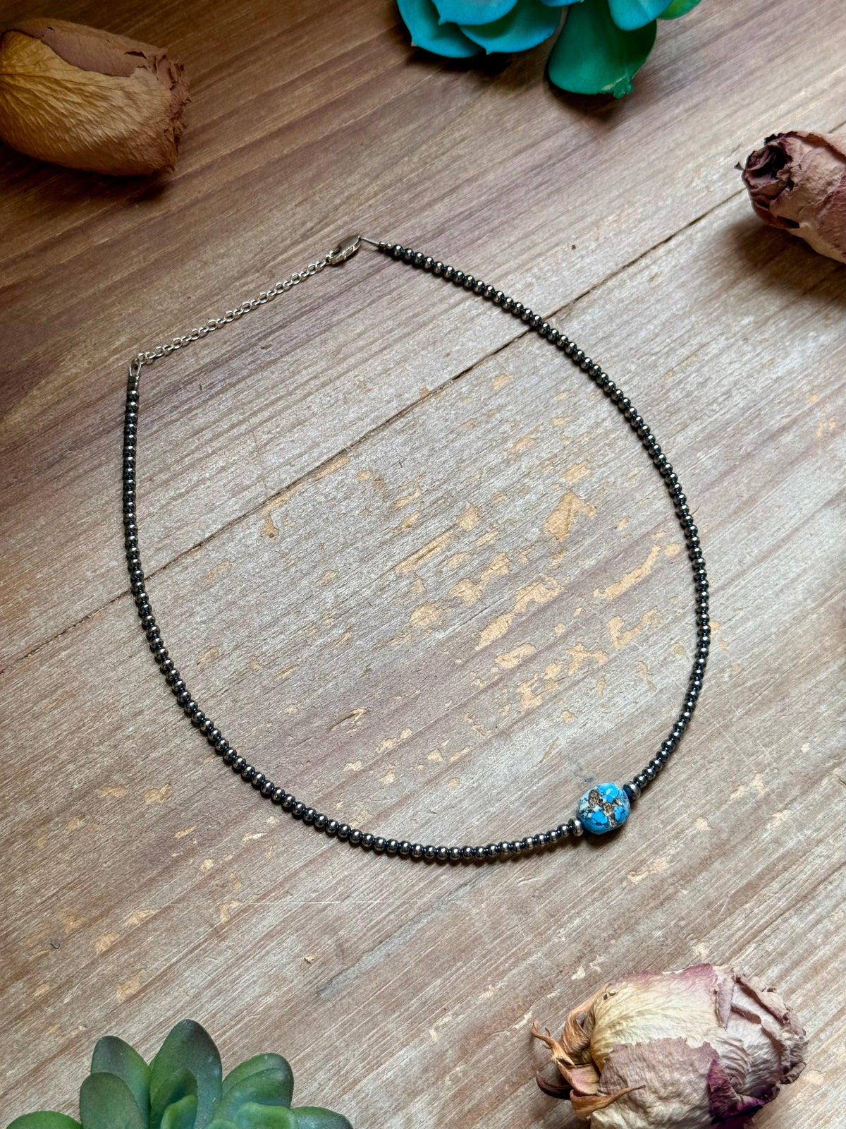Golden Hills Turquoise & Sterling Silver Pearl Necklace
