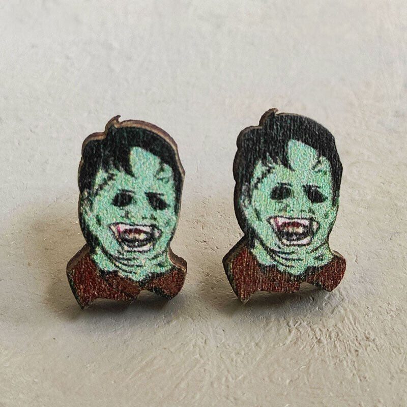 Halloween Wood Fall Stud Earrings