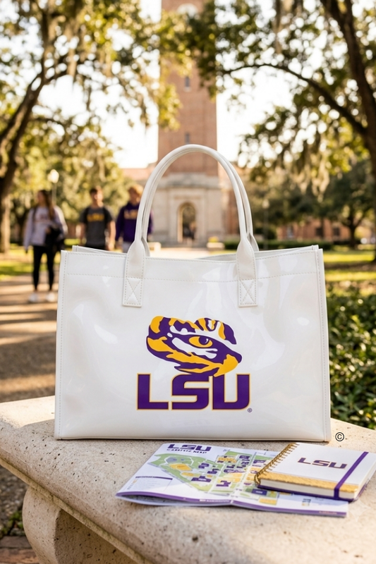 SC - ETA 8/24-9/7 LSU Clear Winner Vinyl Tote Bag©