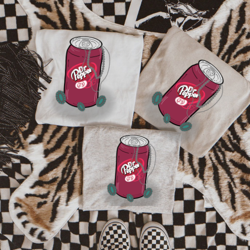 Dr. Pepper + turquoise sublimation T-shirt