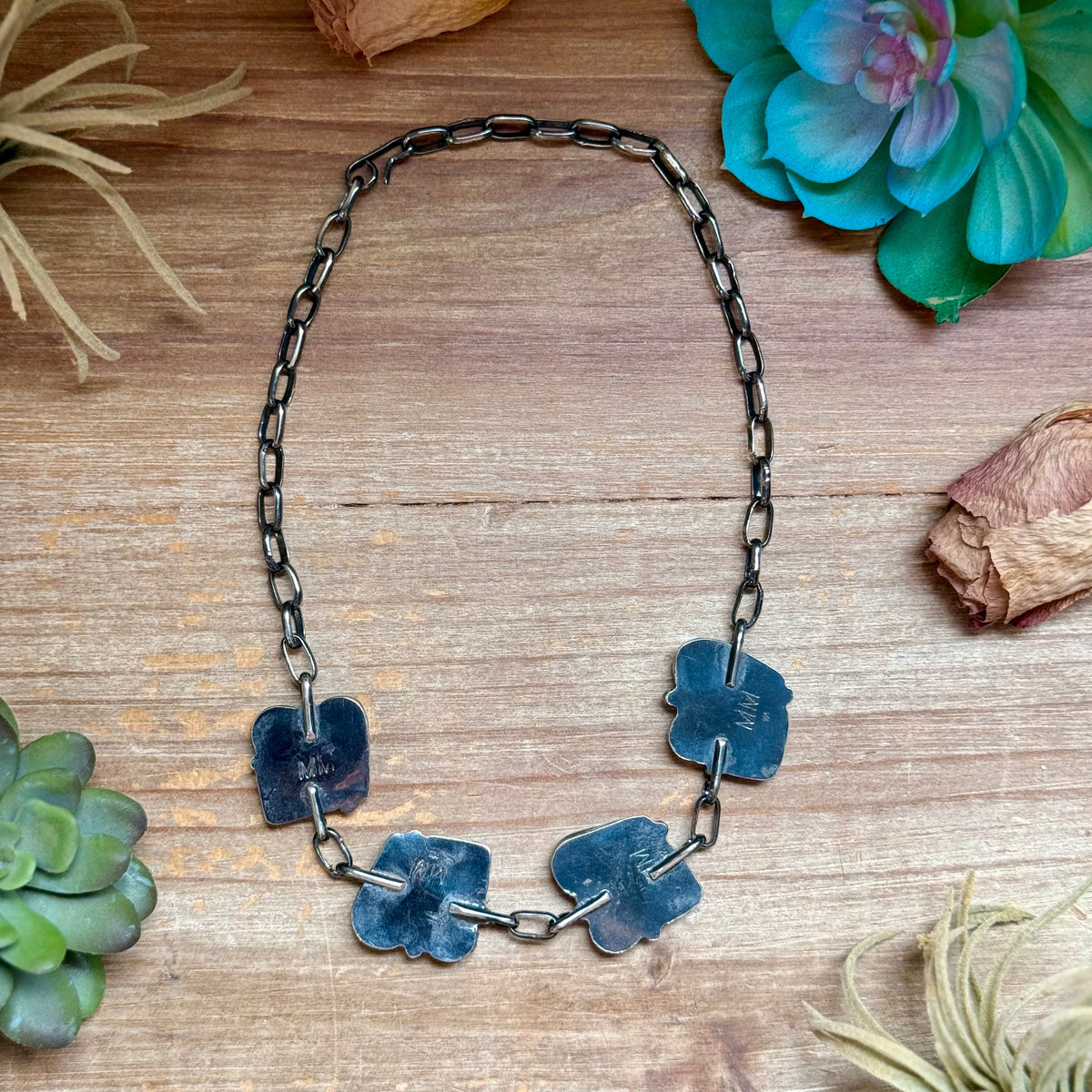 One-of-a-Kind Turquoise & Spiny Oyster Three-Charm Choker