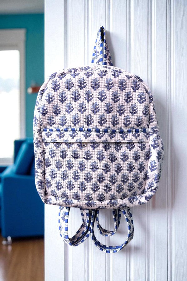 SC - Beau Blue Floral Print Backpack