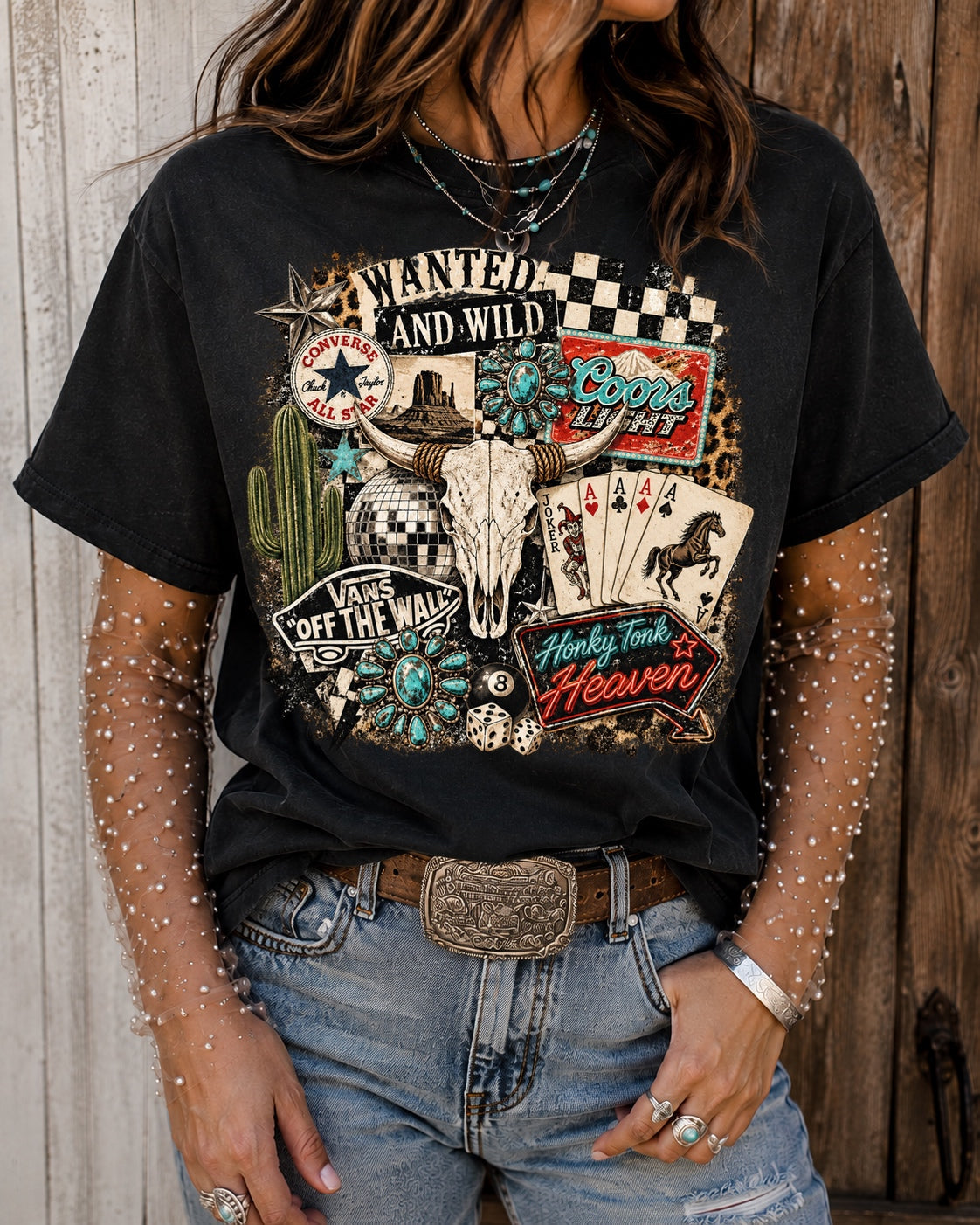 Turquoise Rodeo Collage Tee