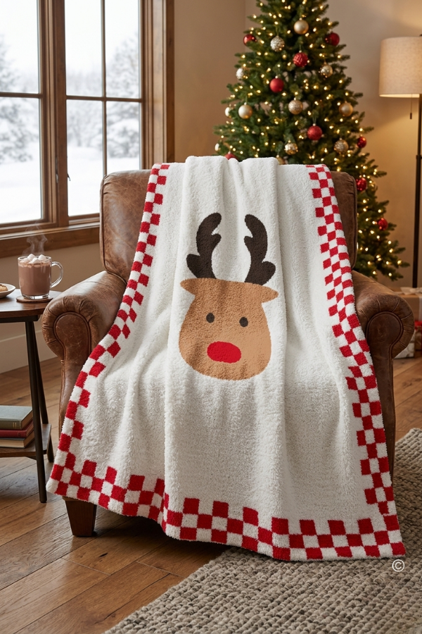 SC - ETA 9/30 - Santa's Sweetheart Reindeer Blanket