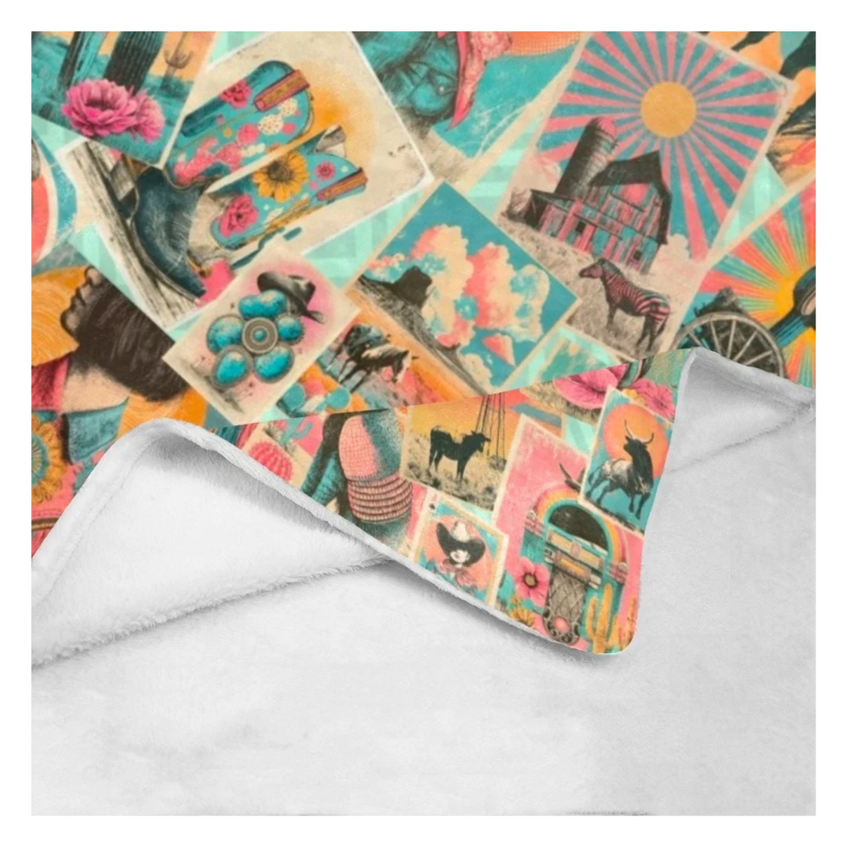 Baha Ranch Honky Tonk Kitsch Ranch Life Blanket Ultra-Soft Micro Fleece Blanket 40" x  50" Made in America