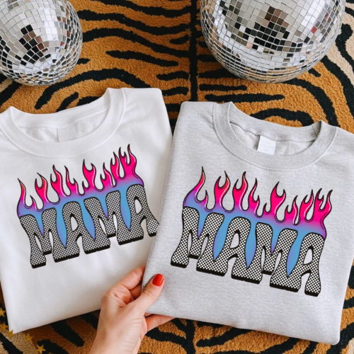 Neon mama checkered sublimation T-shirt
