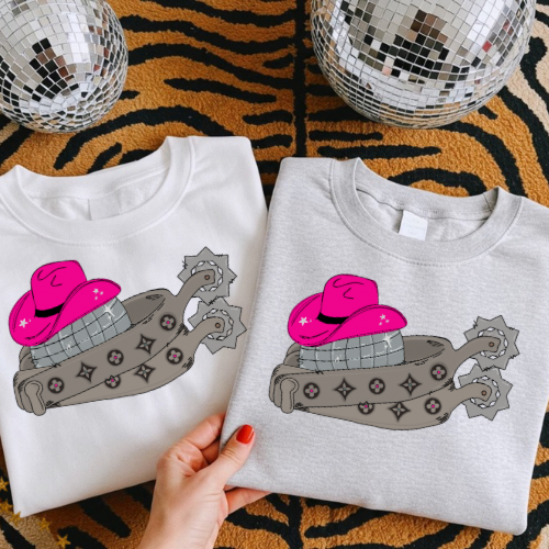 Disco cowgirl -pink -sublimation T-shirt