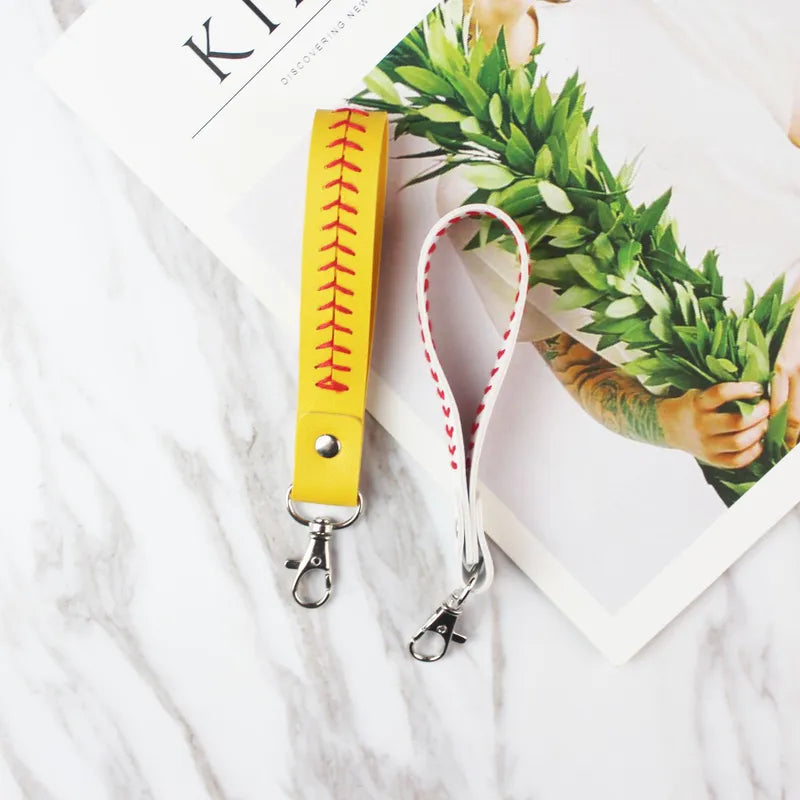 Softball and Baseball Key Chains Faux Leather