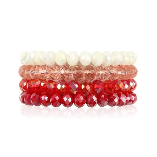 Reds Set of 4 Stretchy Bracelets