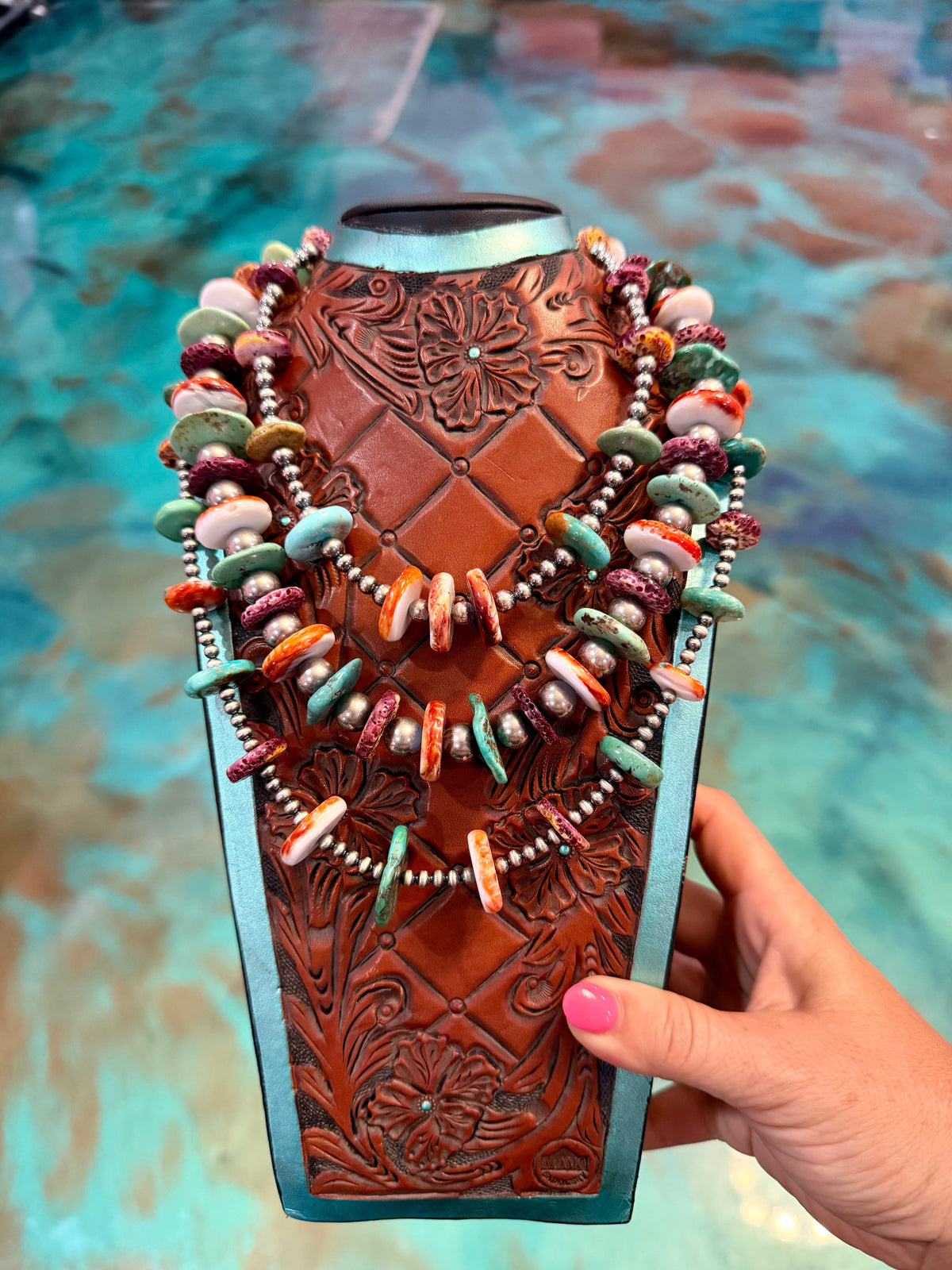 Jaci Stack – Mixed Spiny Oyster & Turquoise Three-Necklace Set