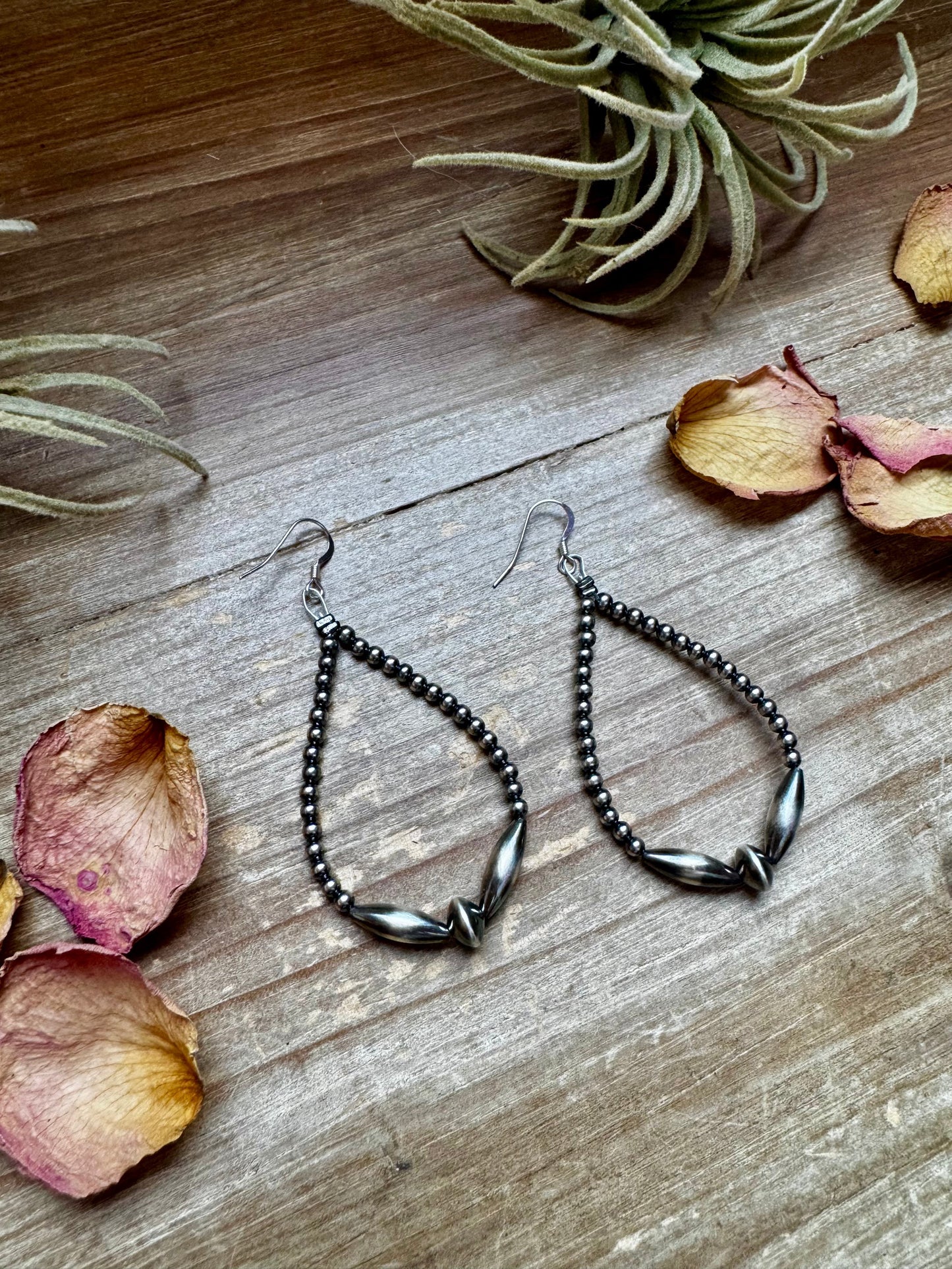 Sterling Silver Pearl & Torpedo Teardrop Earrings