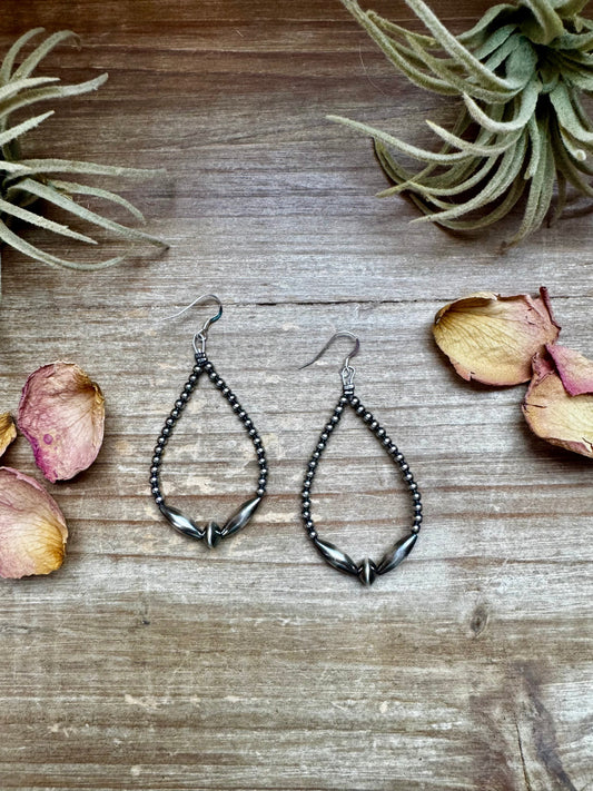 Sterling Silver Pearl & Torpedo Teardrop Earrings