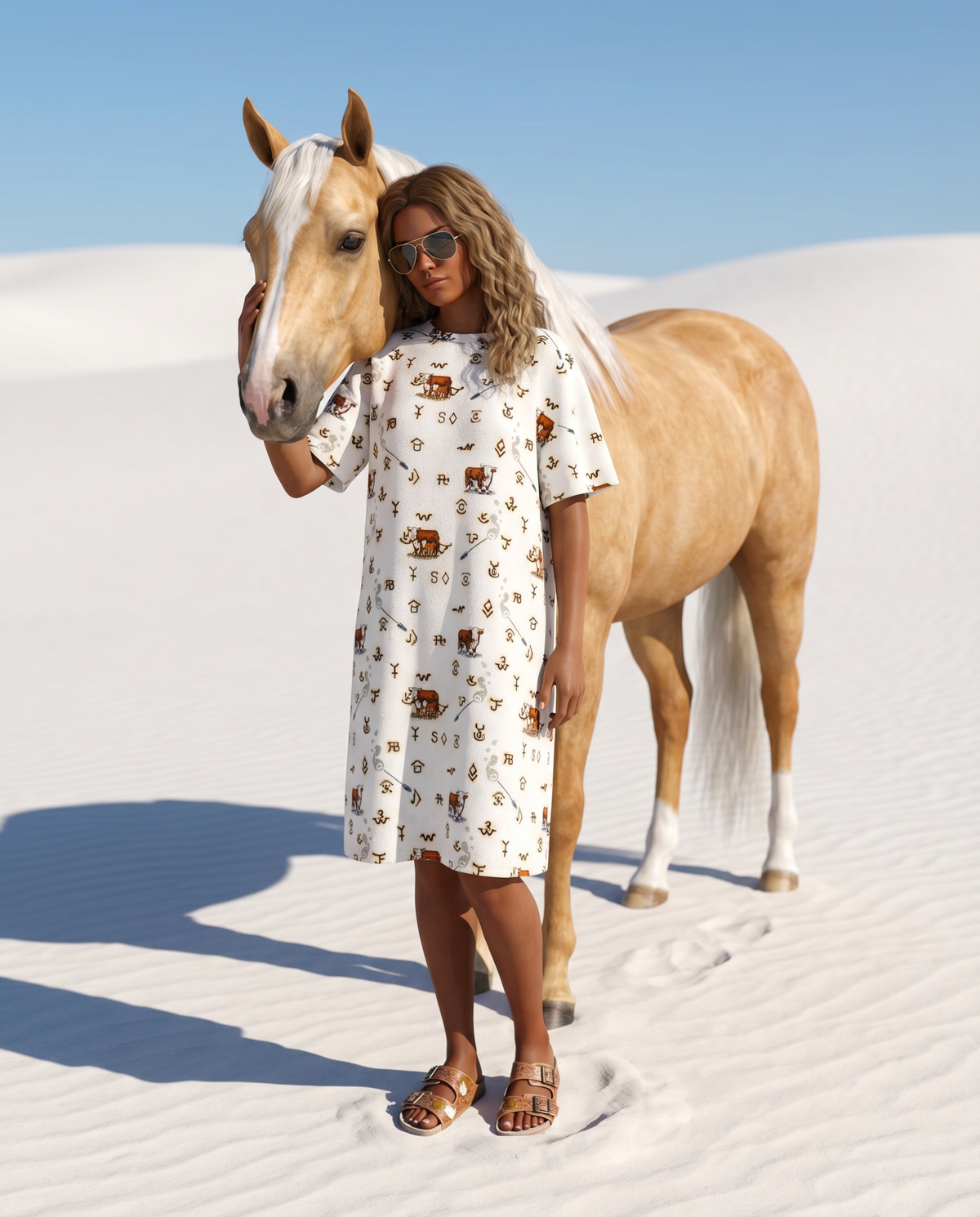 Baha Ranch Hereford Brands Western T Shirt Dress or Sleep Shirt