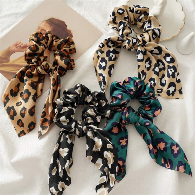 Leopard Print Hair Scrunchies