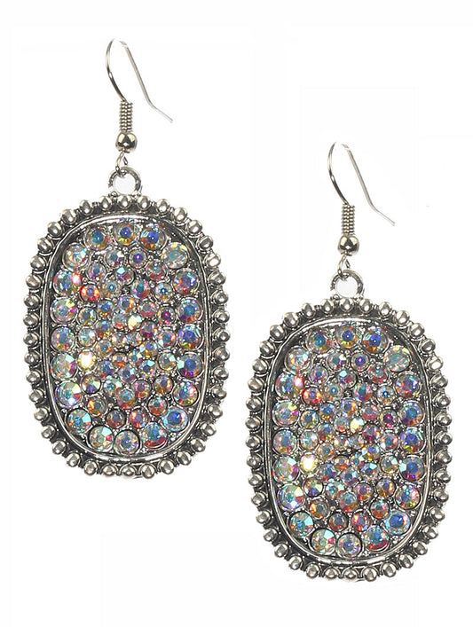 Multicolor Crystal Pave Hang Earrings