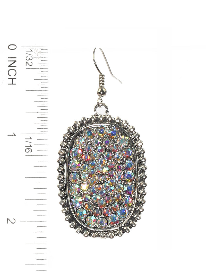 Multicolor Crystal Pave Hang Earrings
