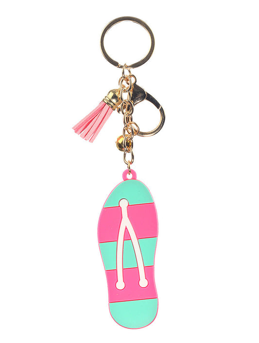 Rubber Flip Flop Summer Key Chain