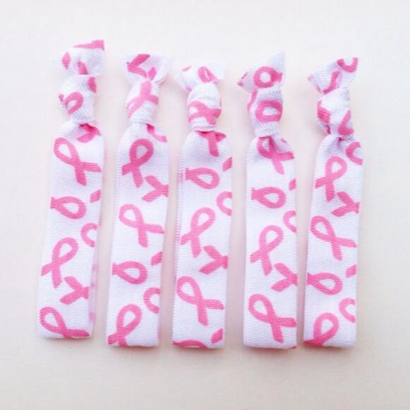 Breast Cancer Awareness Hair Ties 5 Hair Ties
