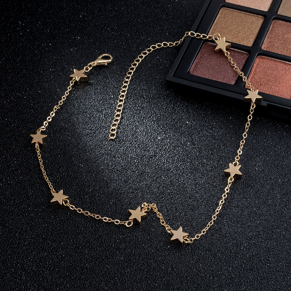 Silver and Gold Star Choker Necklaces