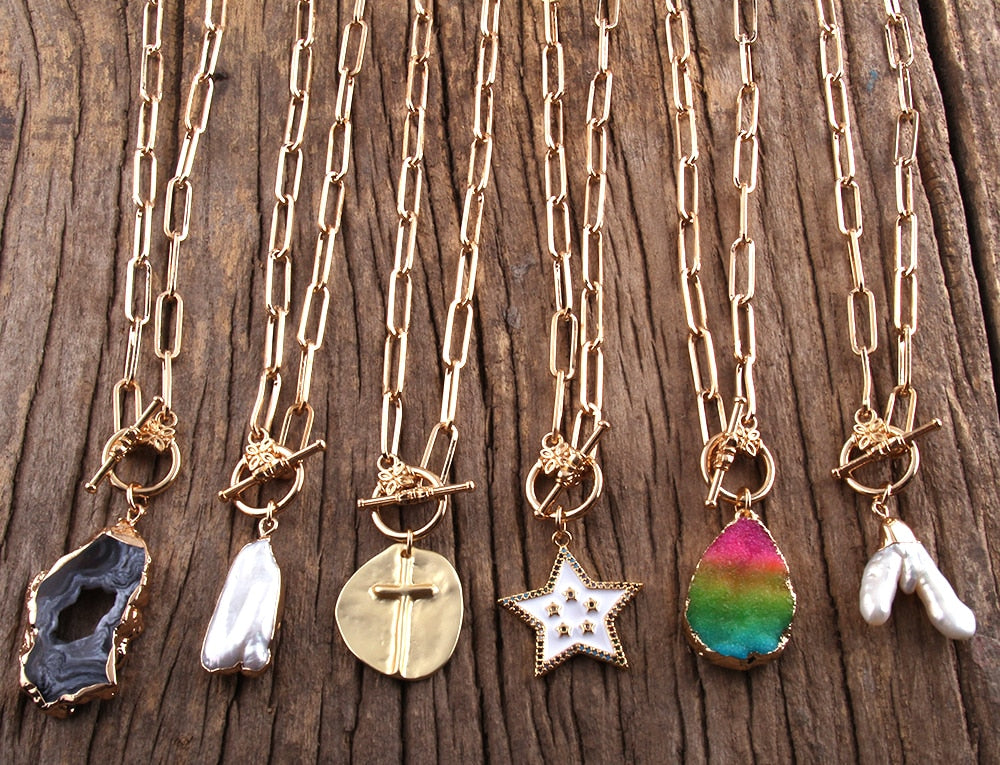 Gold Chain Bam Statement Necklace