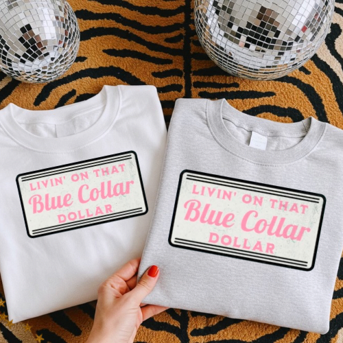 Blue collar dollar sublimation T-shirt