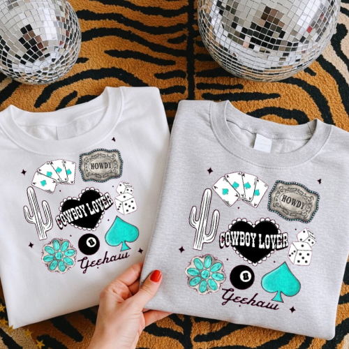 Cowboy lover collage sublimation T-shirt