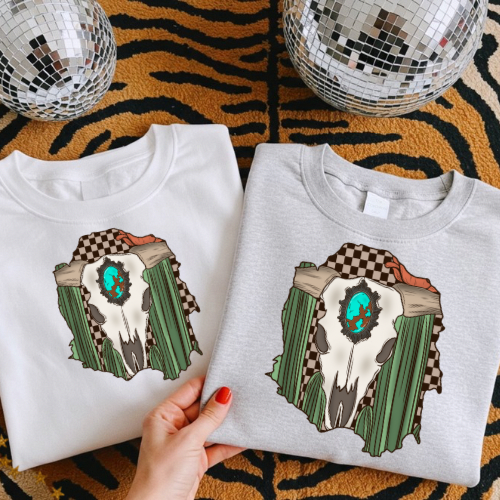 Checkered steerhead  sublimation T-shirt