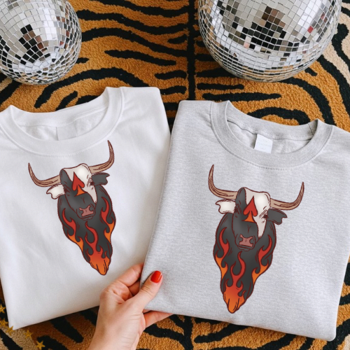Firey cow sublimation T-shirt