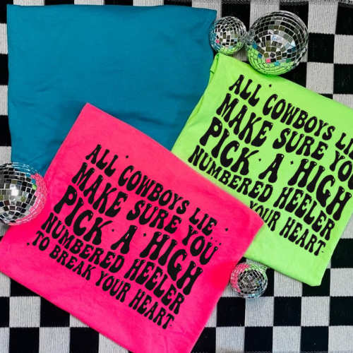 High number heeler Neon sublimation T-shirt