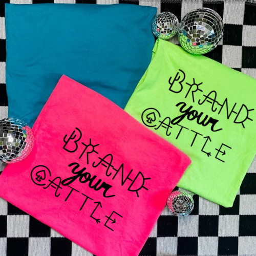 Brand your cattle neon sublimation T-shirt