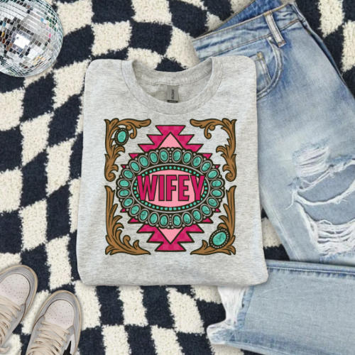 Aztec wifey sublimation T-shirt