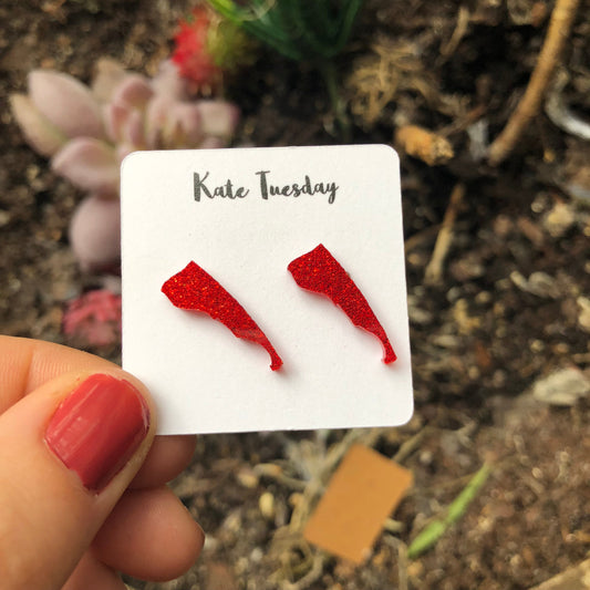 Delaware Red State Stud Earrings