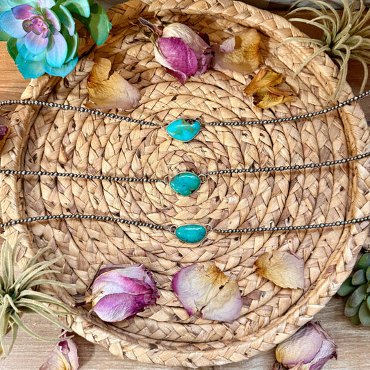 Sterling Silver & Turquoise Choker – 13”