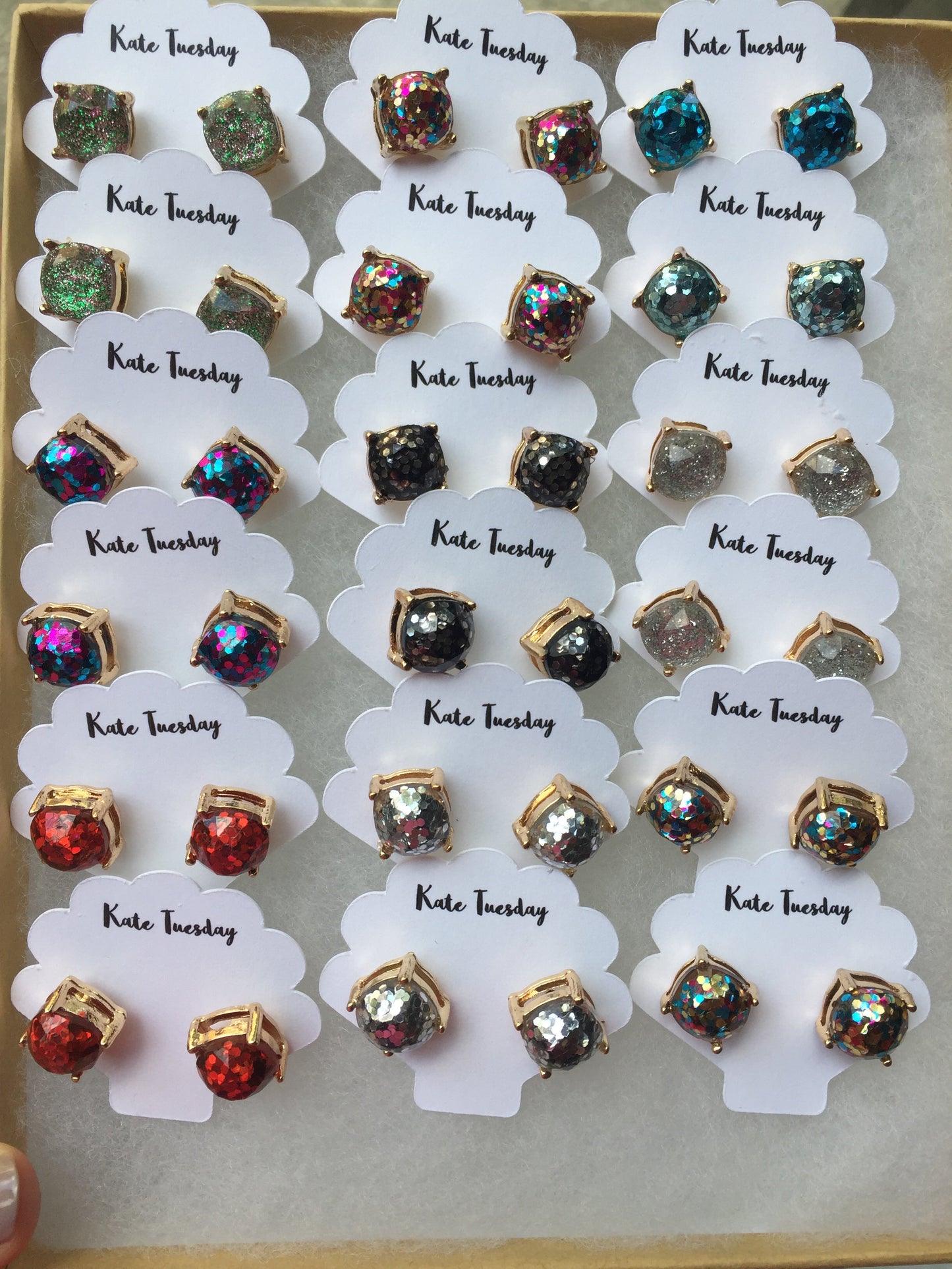 Glitter Stud Earrings