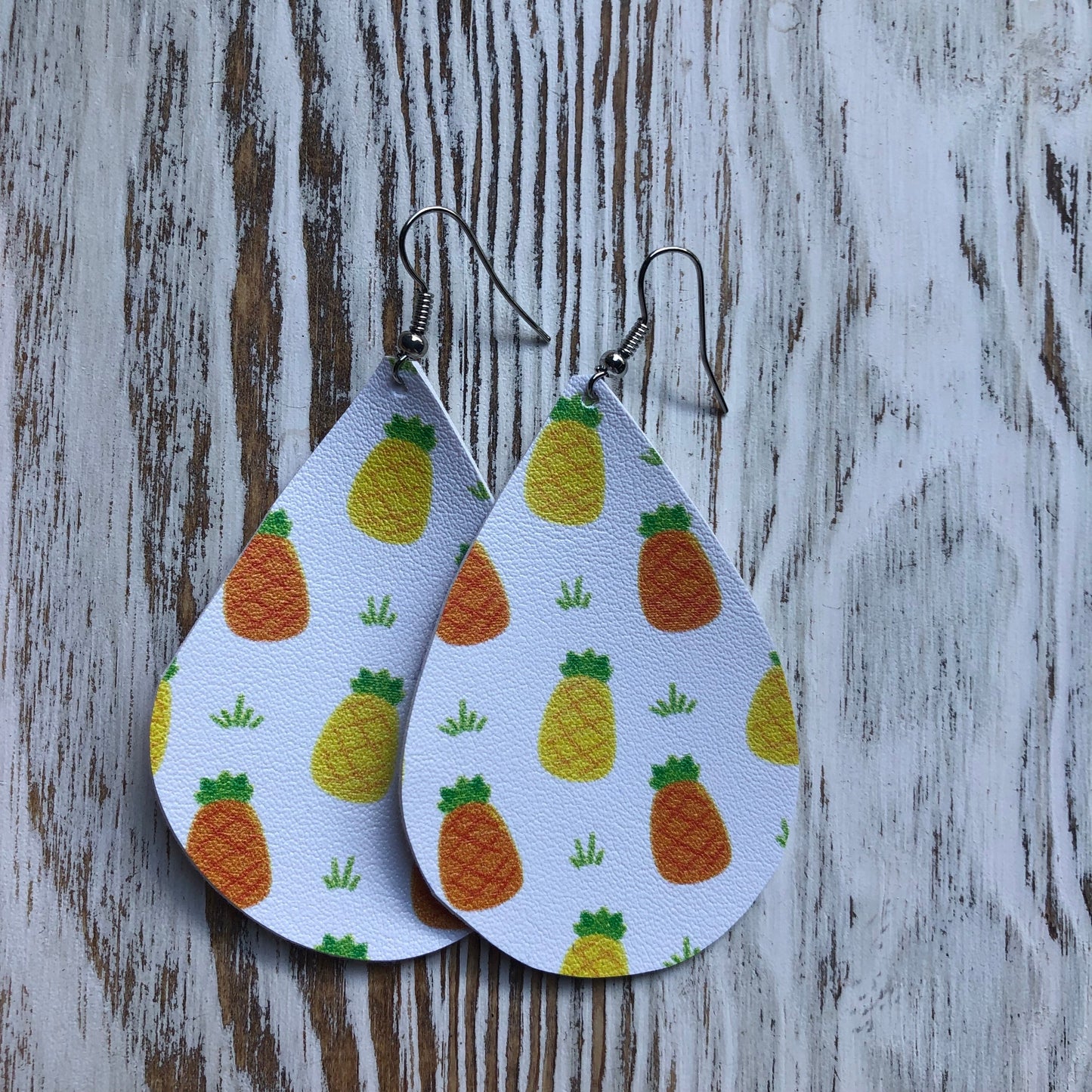 Key West Pineapple Leather Earrings