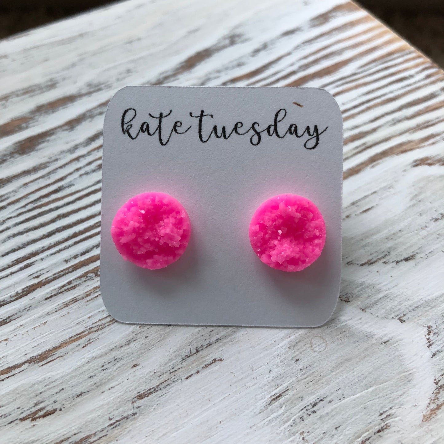 Summer Bright Raw Neon Stud Earrings