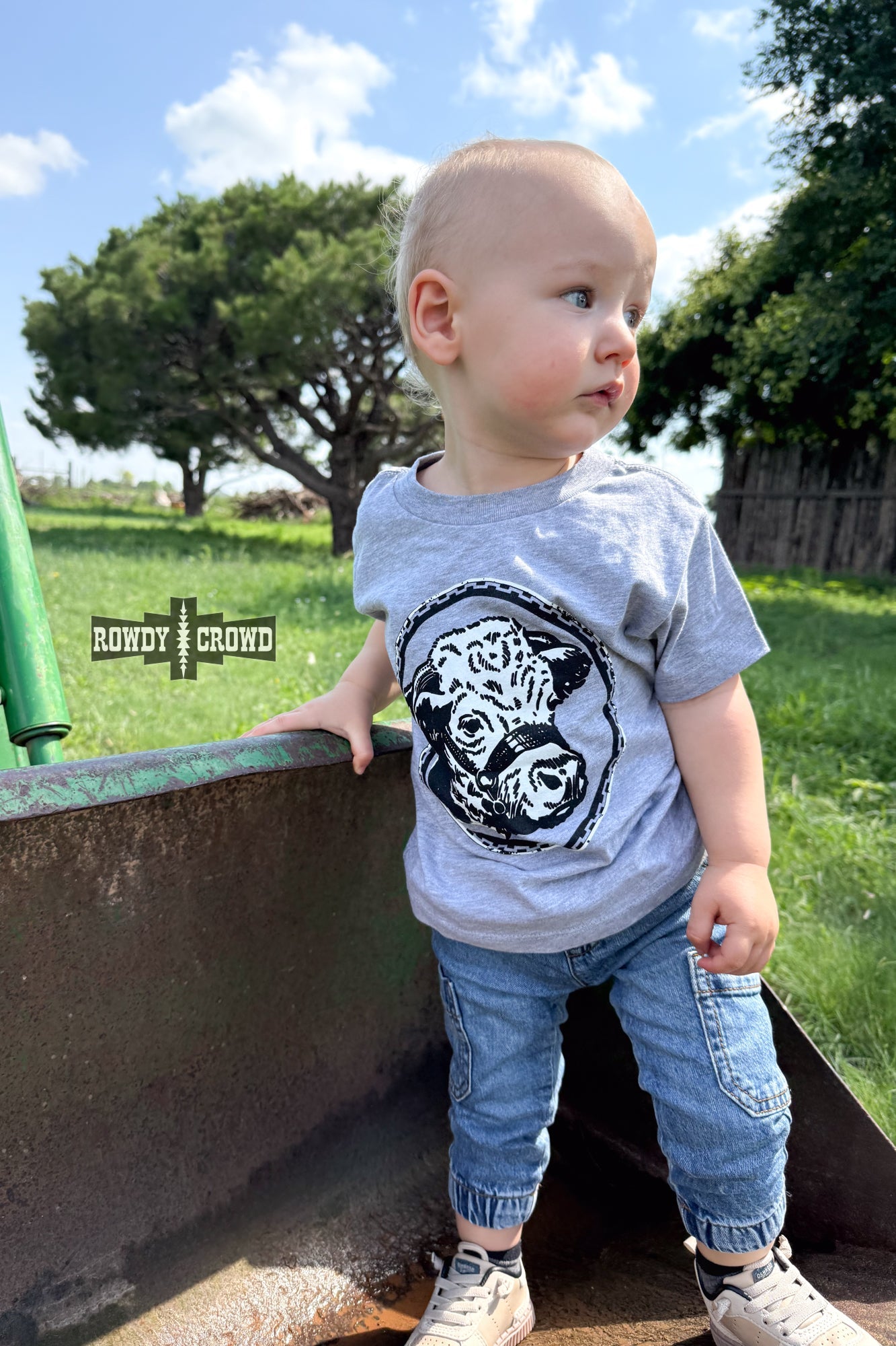 KIDS Happy Hereford Tee- GREY