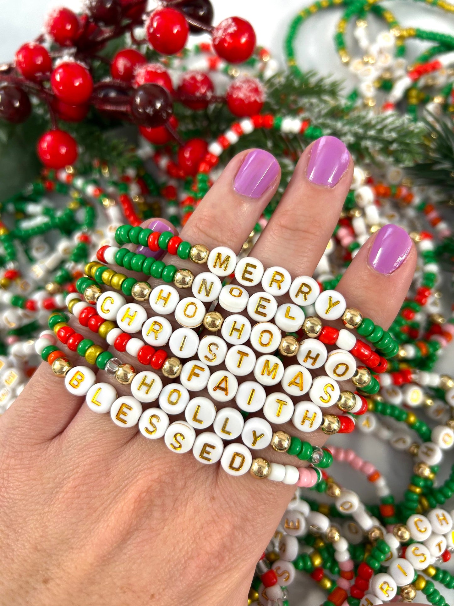 Mix Christmas Holiday Stretchy Bracelets