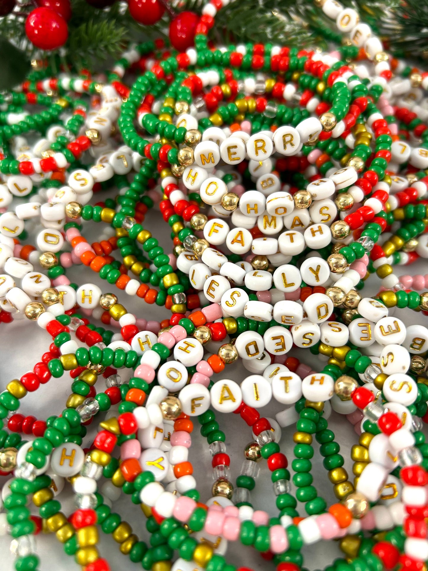 Mix Christmas Holiday Stretchy Bracelets