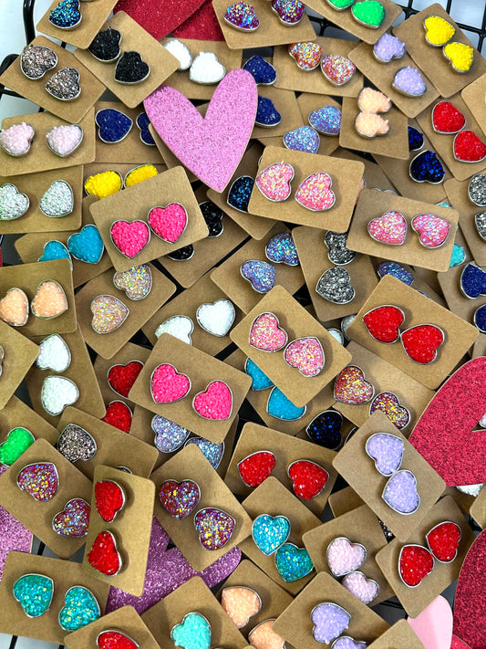 Valentines Heart Stud Earrings Grab Bag