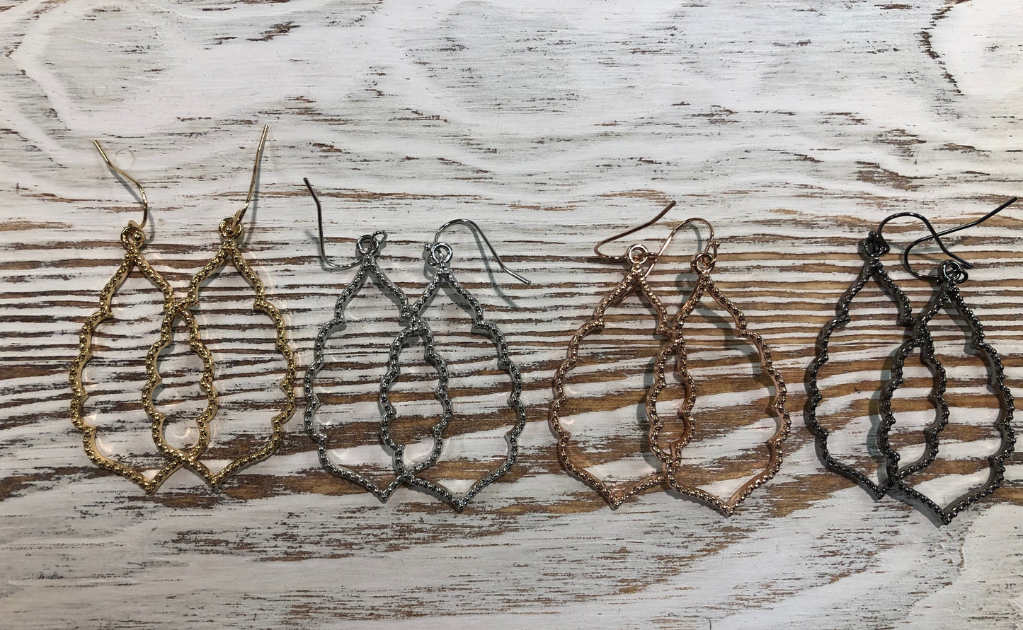 Darling Thin Metal Earrings Hang Open