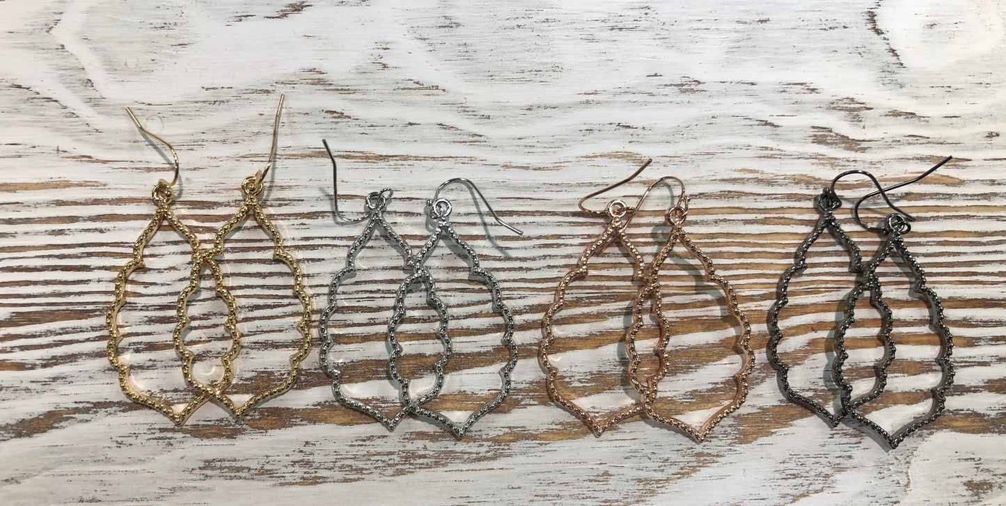 Darling Thin Metal Earrings Hang Open