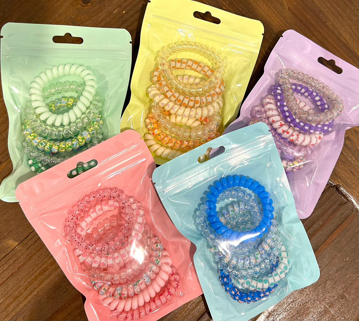 Fun Color Block Hair Tie Sets