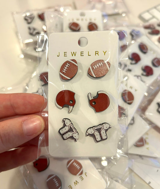 Football Earring Triple Card