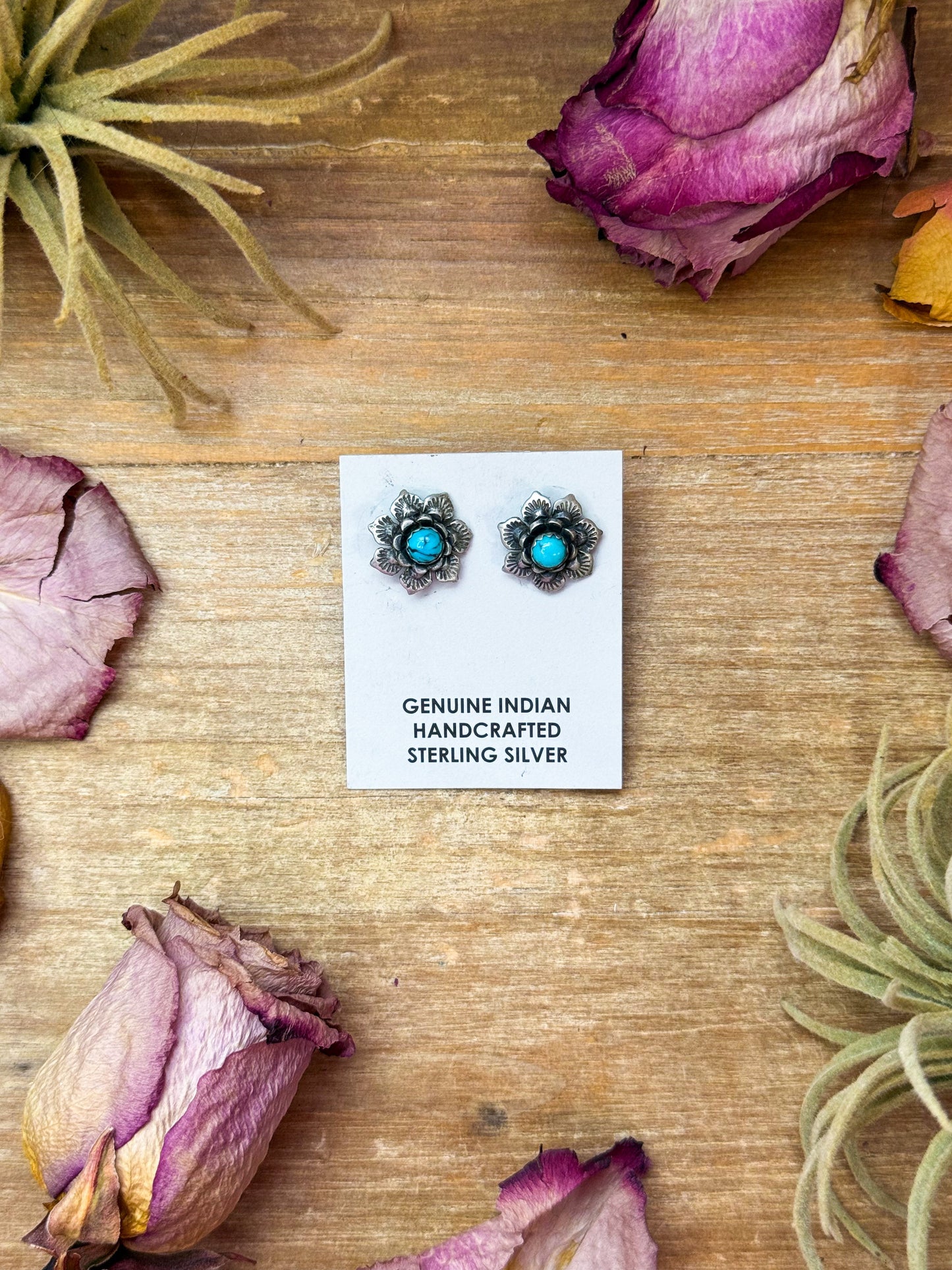 Sterling Silver Kingman Turquoise Stud Earrings