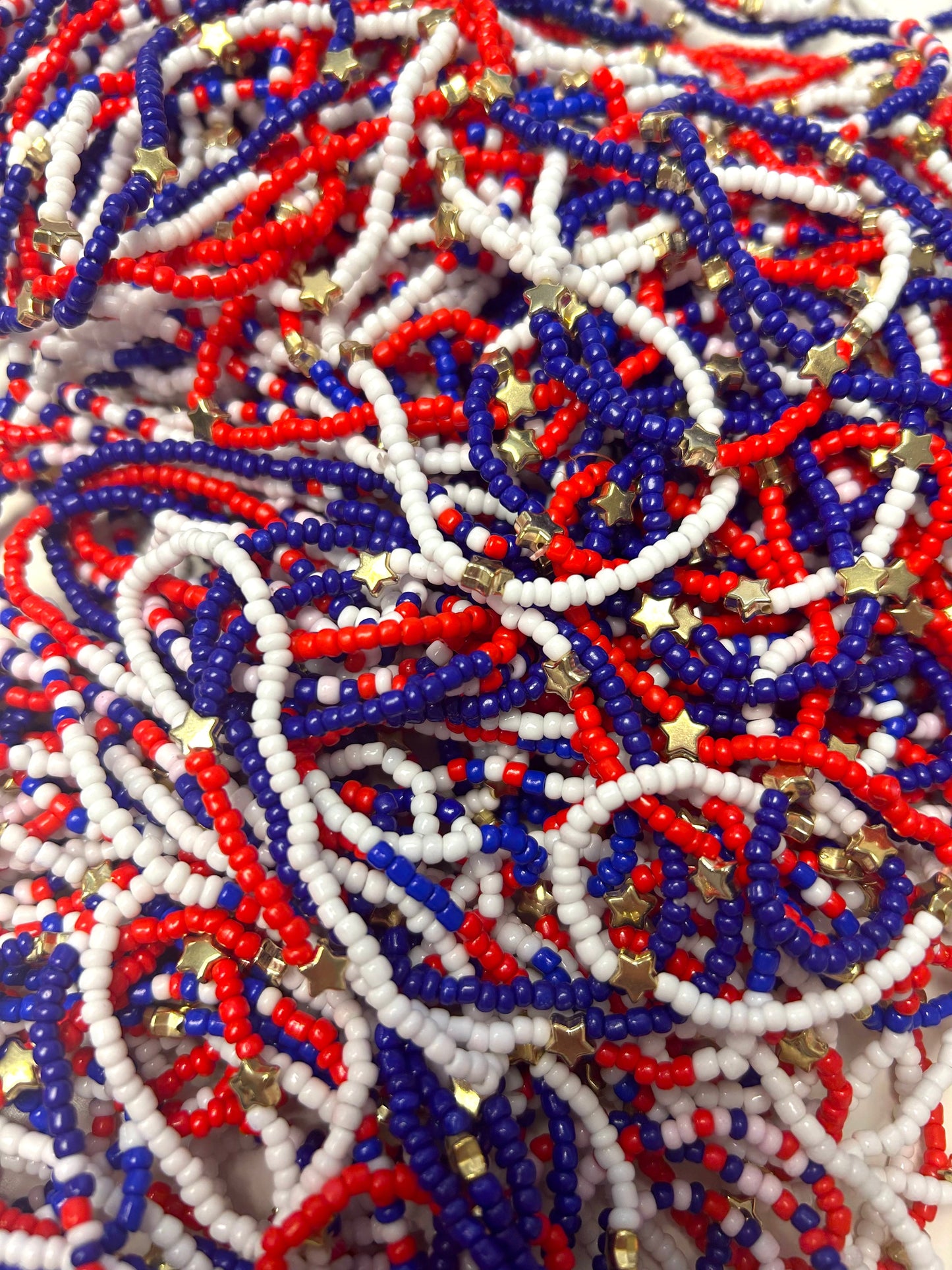 ❤️💙🤍 Red, White + Blue Patriotic Stretchy Mix Bracelets
