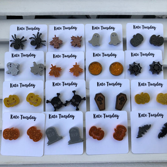 Halloween Box of Earrings (16 Pairs) or Singles
